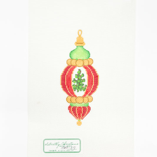 Red Bubble Ornament with Christmas Tree