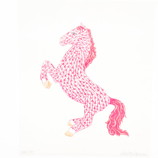 Hot Pink Fishnet Rearing Horse