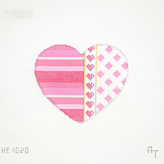 Pink Ombre + Hearts + Gingham Heart