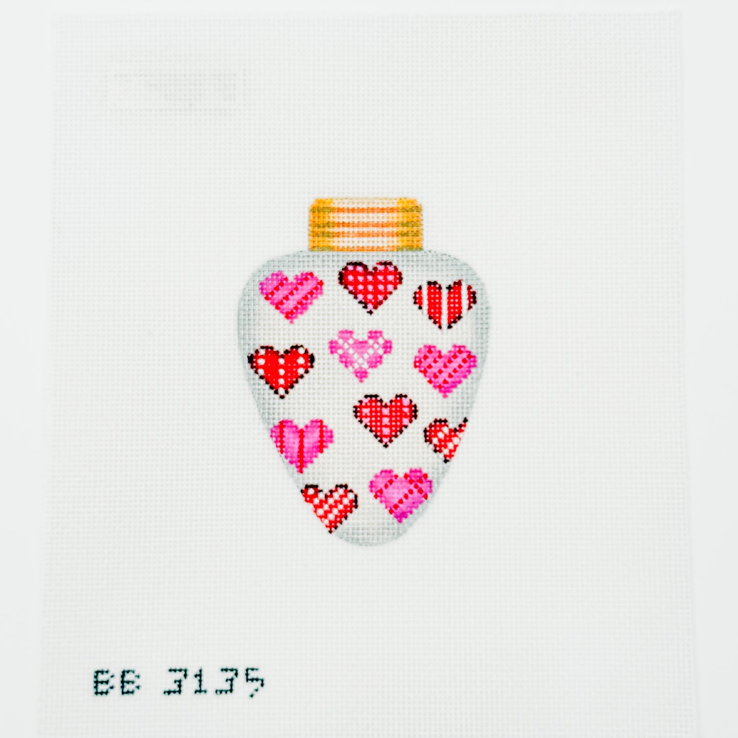 Silver Christmas Bulb with Hearts