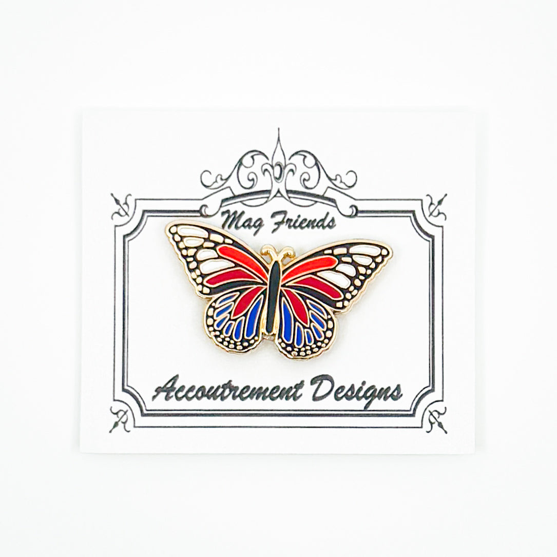 Red + Blue Butterfly Needle Minder