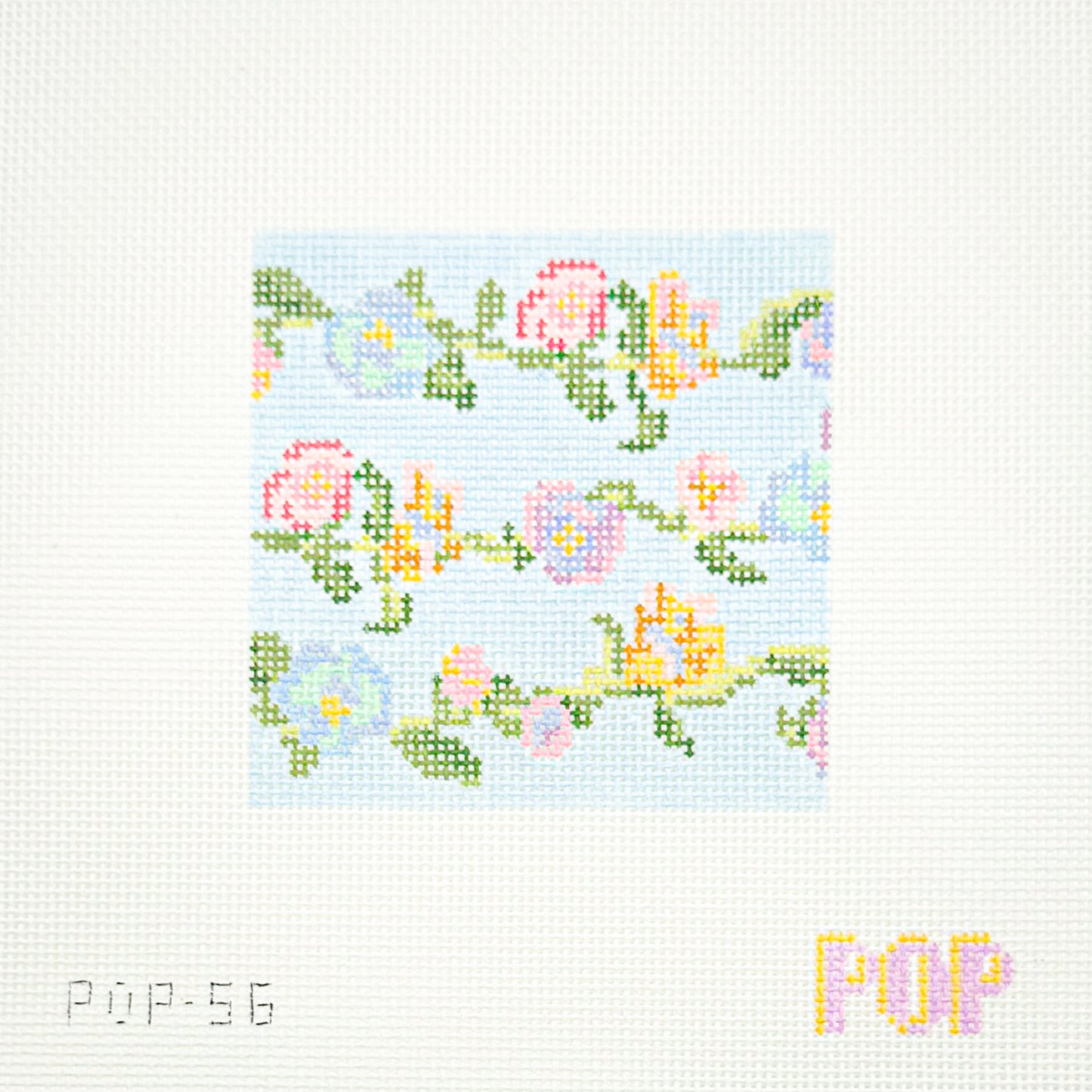 Blue Floral Vine Square