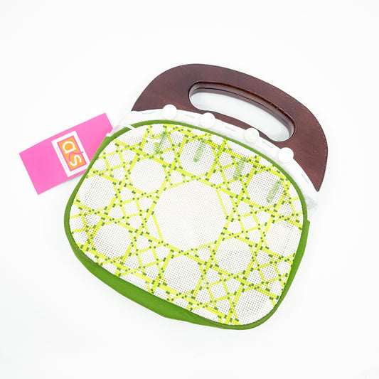 Green Caning Bermuda Bag by Ann Kaye Studio