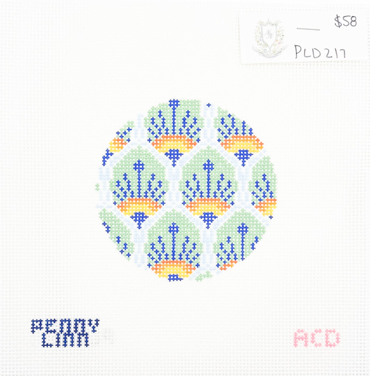 Peacock Feathers Circle Blue