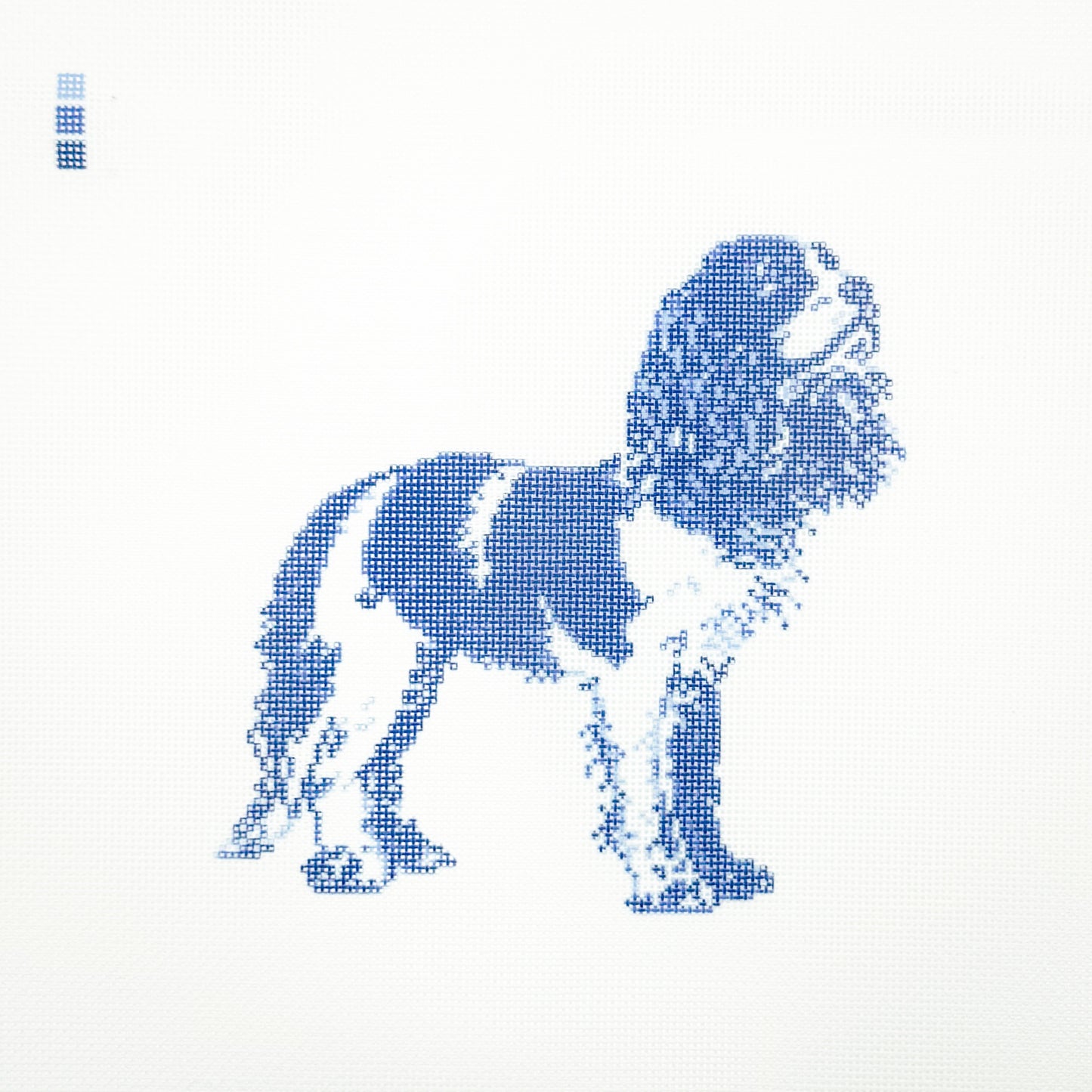Cavalier King charles in Blue Toile