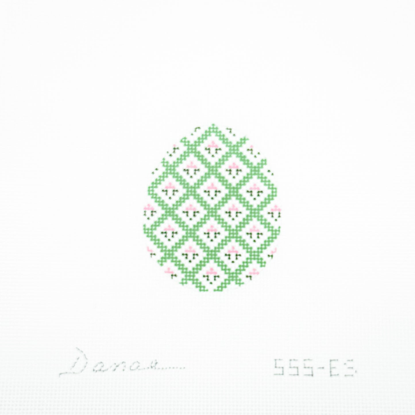 Florals with Green Trellis Small Egg