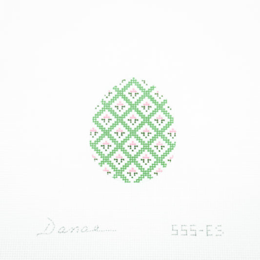Florals with Green Trellis Small Egg