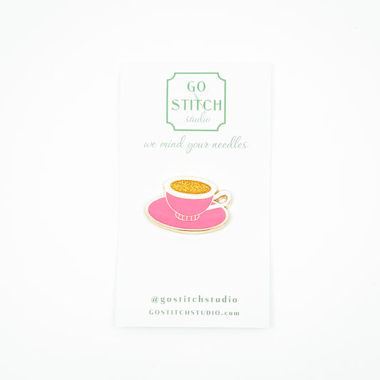 Hot Pink Tea Cup Needle Minder