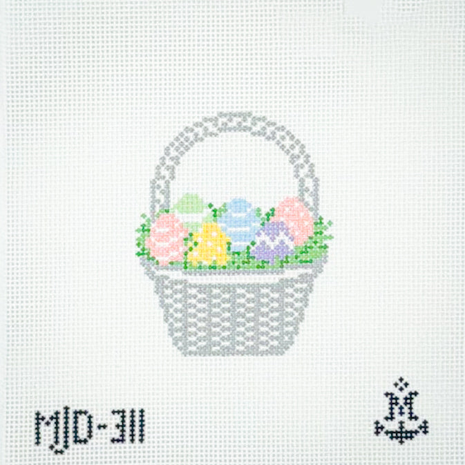 Easter Basket with Colorful Eggs
