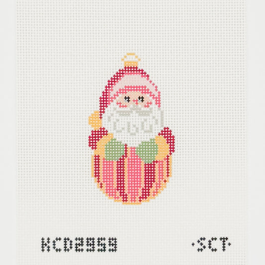 Striped Santa Ornament