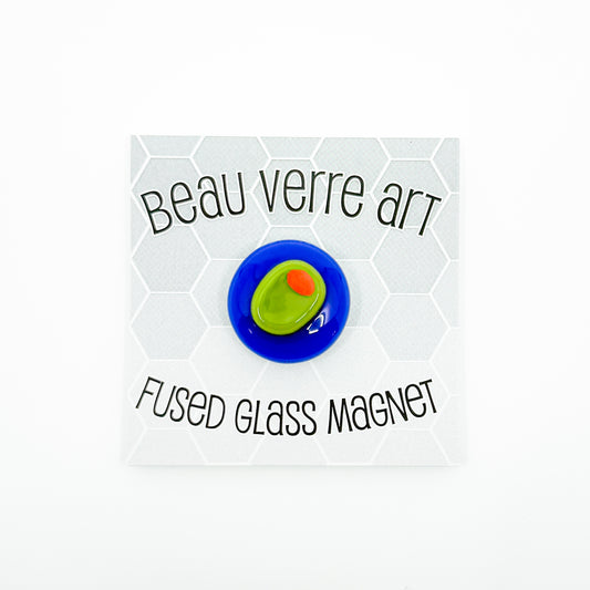 Green Olive Fused Glass Needle Minder