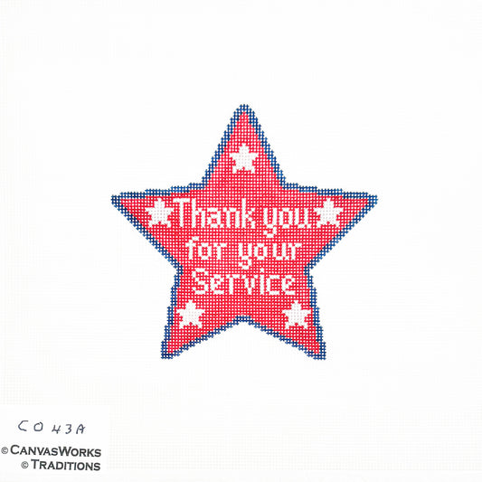 Thank You for Your Service Star in Red