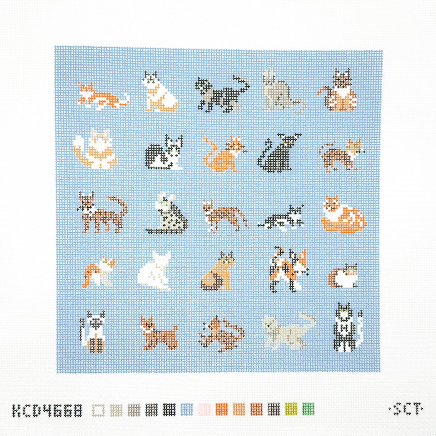 Cats on Blue Square