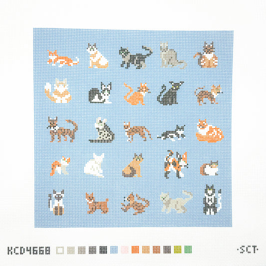Cats on Blue Square