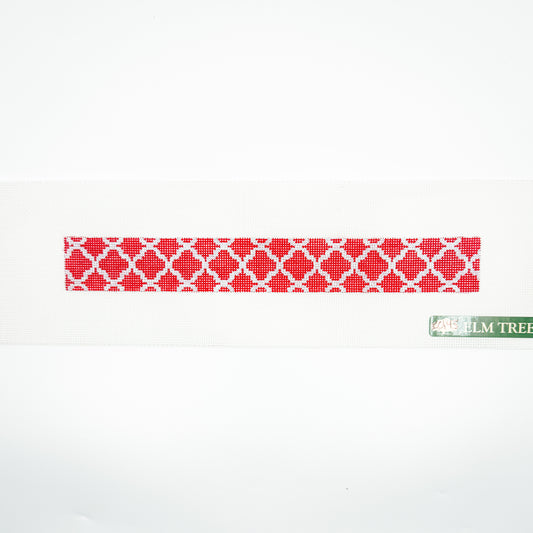 Red Quatrefoil Key Fob