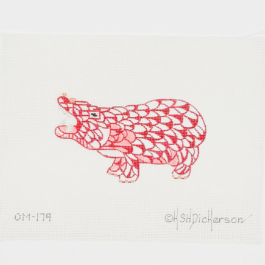 Small Red Fishnet Hippo