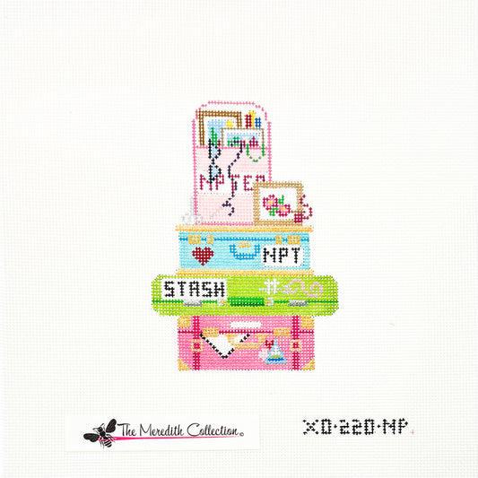 Needlepoint Luggage Stack