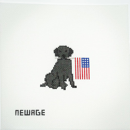 Black Lab with American Flag