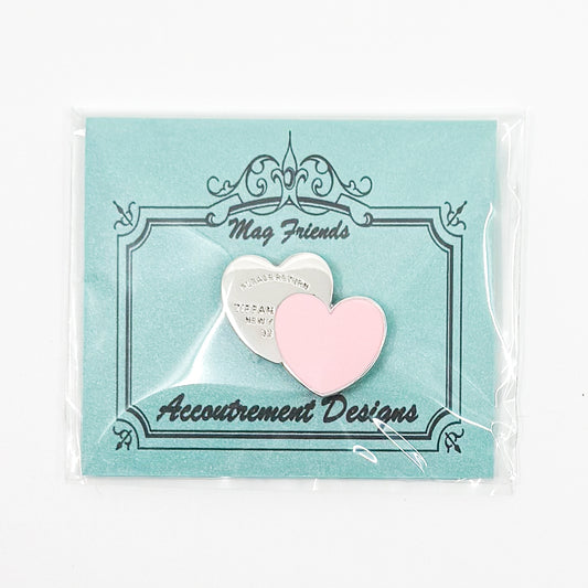 Silver Double Hearts Pink Needle Minder