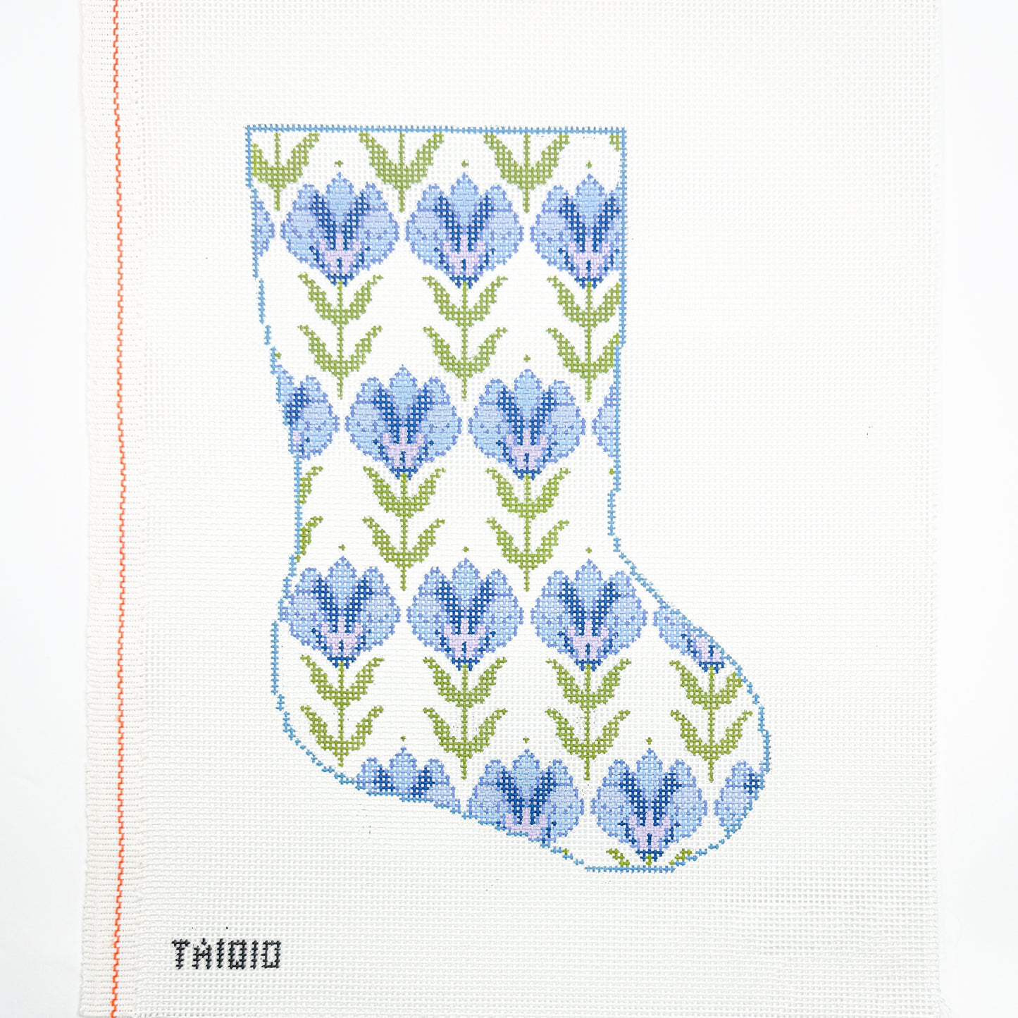 Blue Flowers Midsize Stocking
