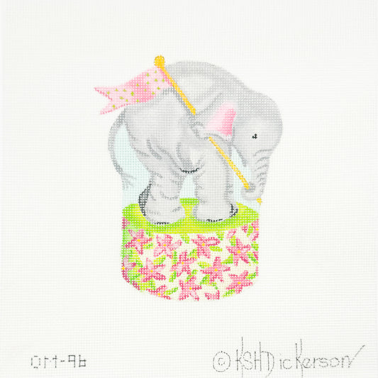 Elephant with Pink Flag