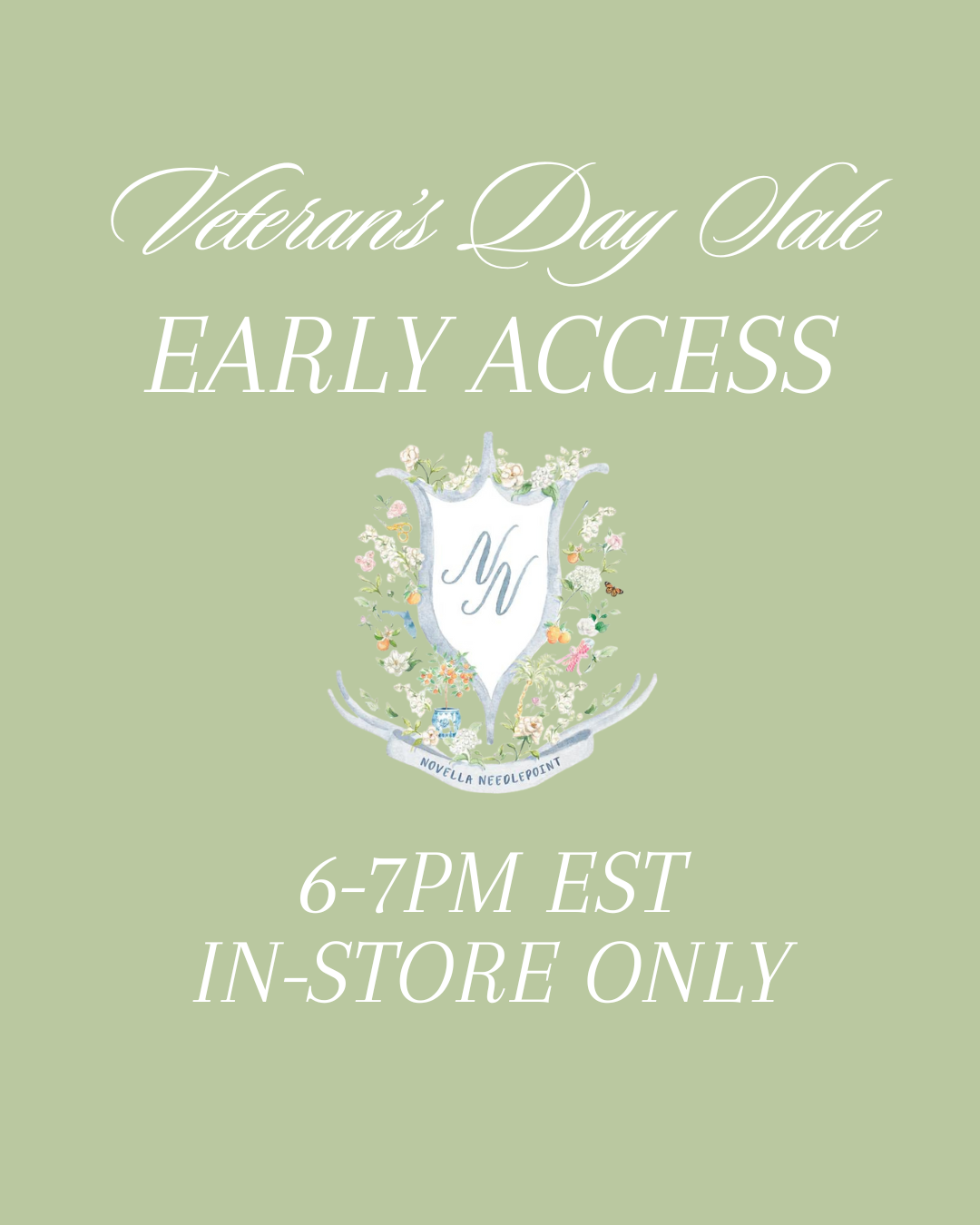 Veteran's Day Sale Early Access Ticket: 6-7pm EST