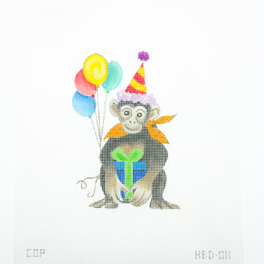 Happy Birthday Monkey with Present