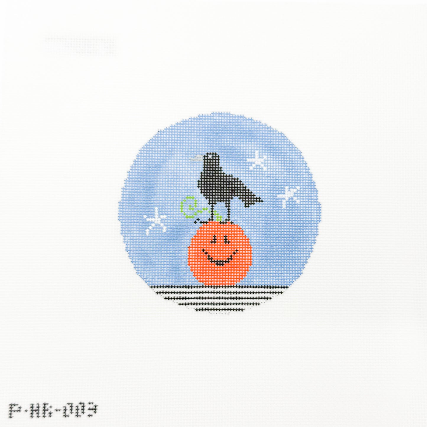 Crow on Pumpkin Round
