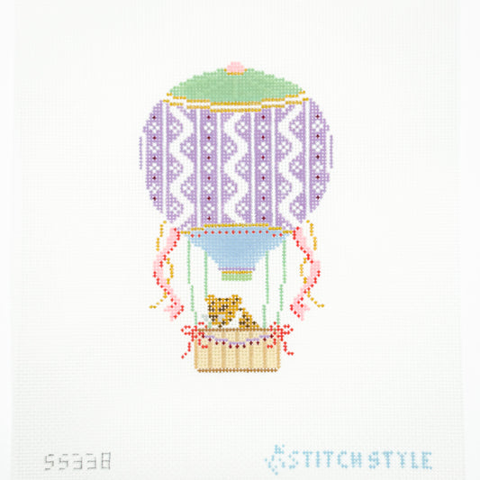 Purple and Pink Hot Air Balloon with Leopard