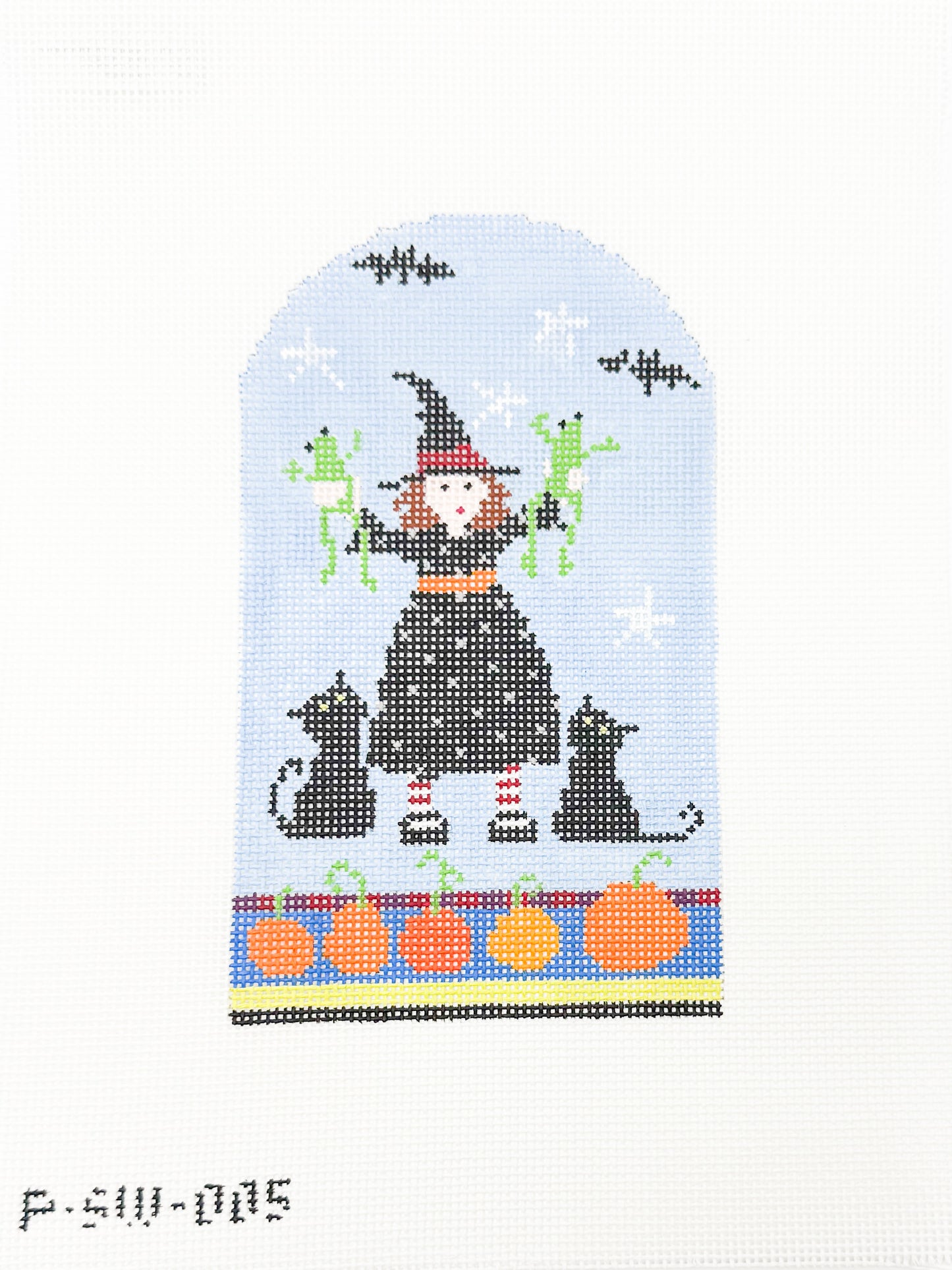 Witch with Frogs and Black Cats Domed Stand Up