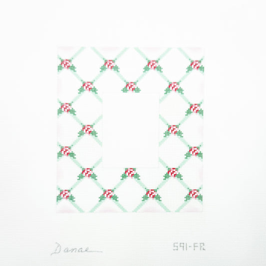 Pink Floral Lattice Frame