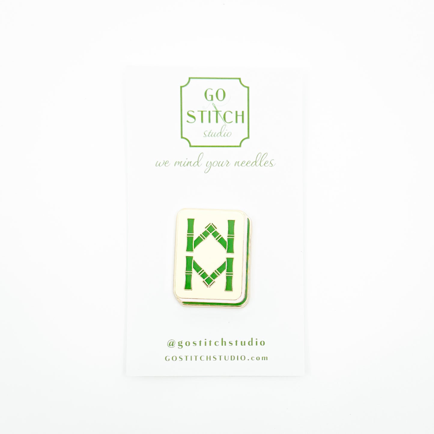 Bamboo Mahjong Tile Needleminder