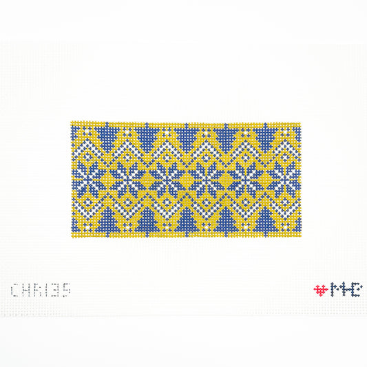 Fair Isle 6x3 in Navy + Chartreuse - TRUNK SHOW