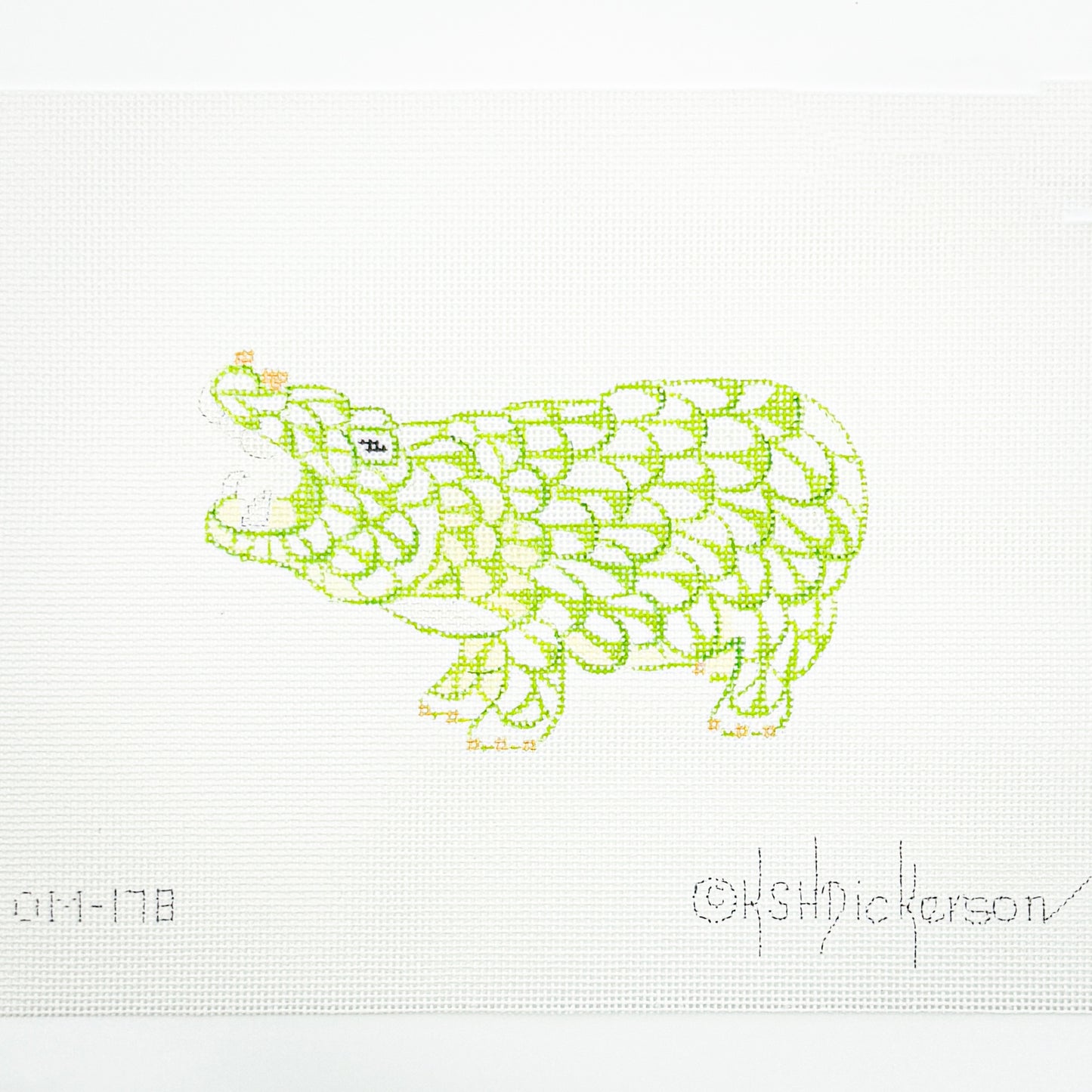 Small Green Herend Inspired Hippo