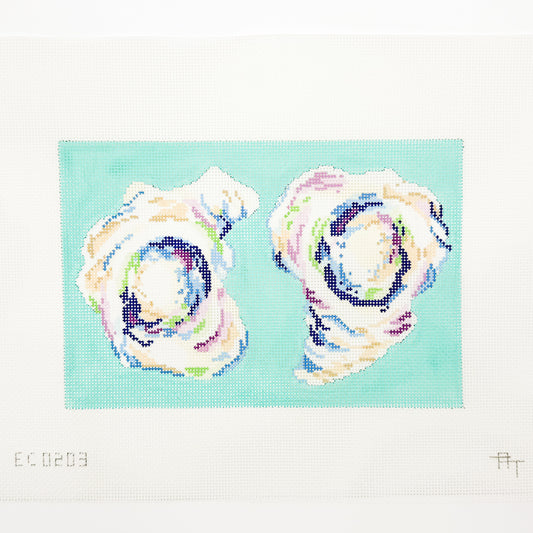 Two Oysters on Aqua Clutch