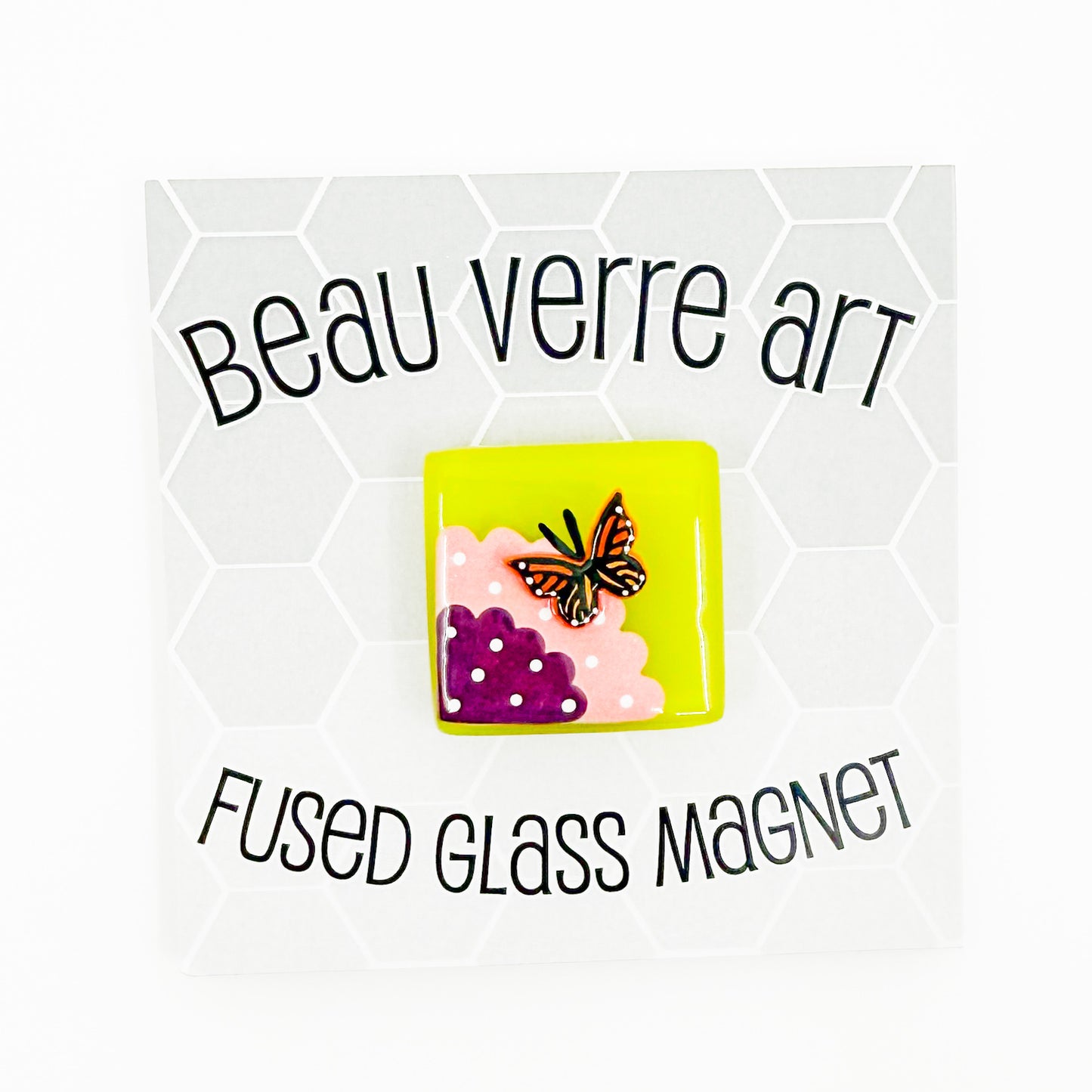 Butterfly with Flowers Fused Glass Needleminder