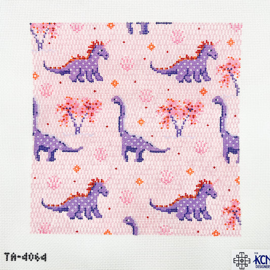 Pink + Purple Dinosaur Square (small)
