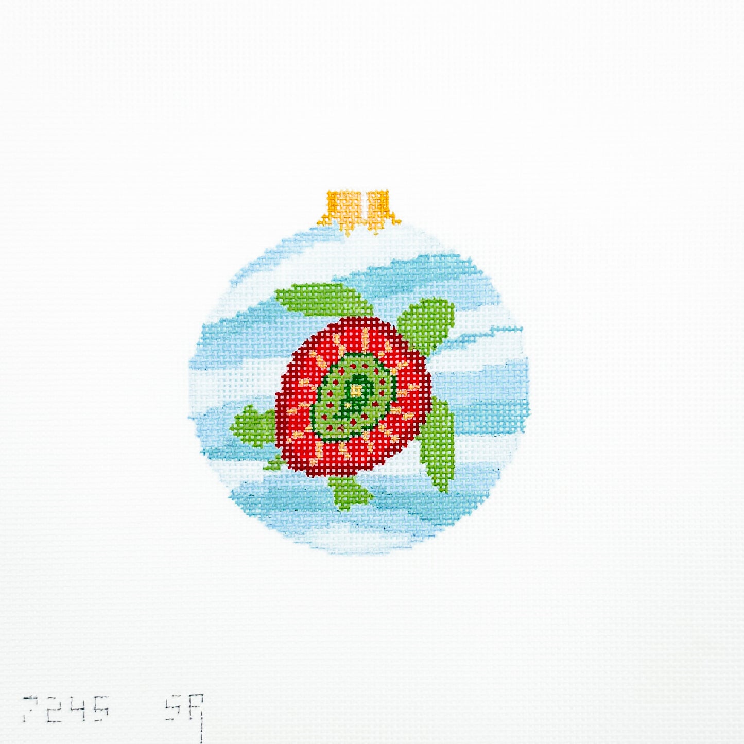 Painted Christmas Turtle Ornament