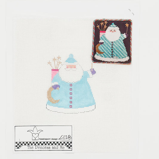 Blue Santa with Star Wands (with stitch guide)