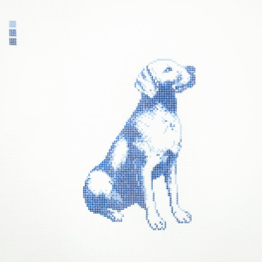 Labrador in Blue Toile