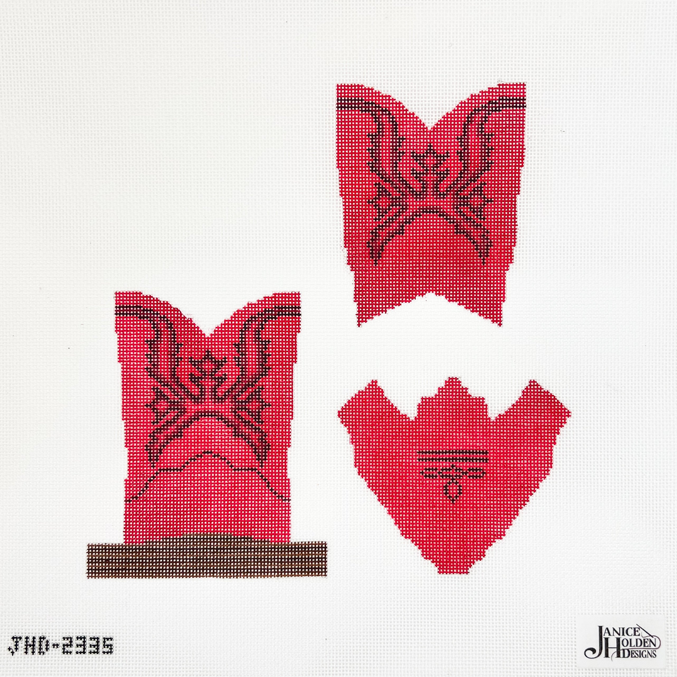 Ruby Red Mini Cowboy Boot 3D – NovellaNeedlepoint