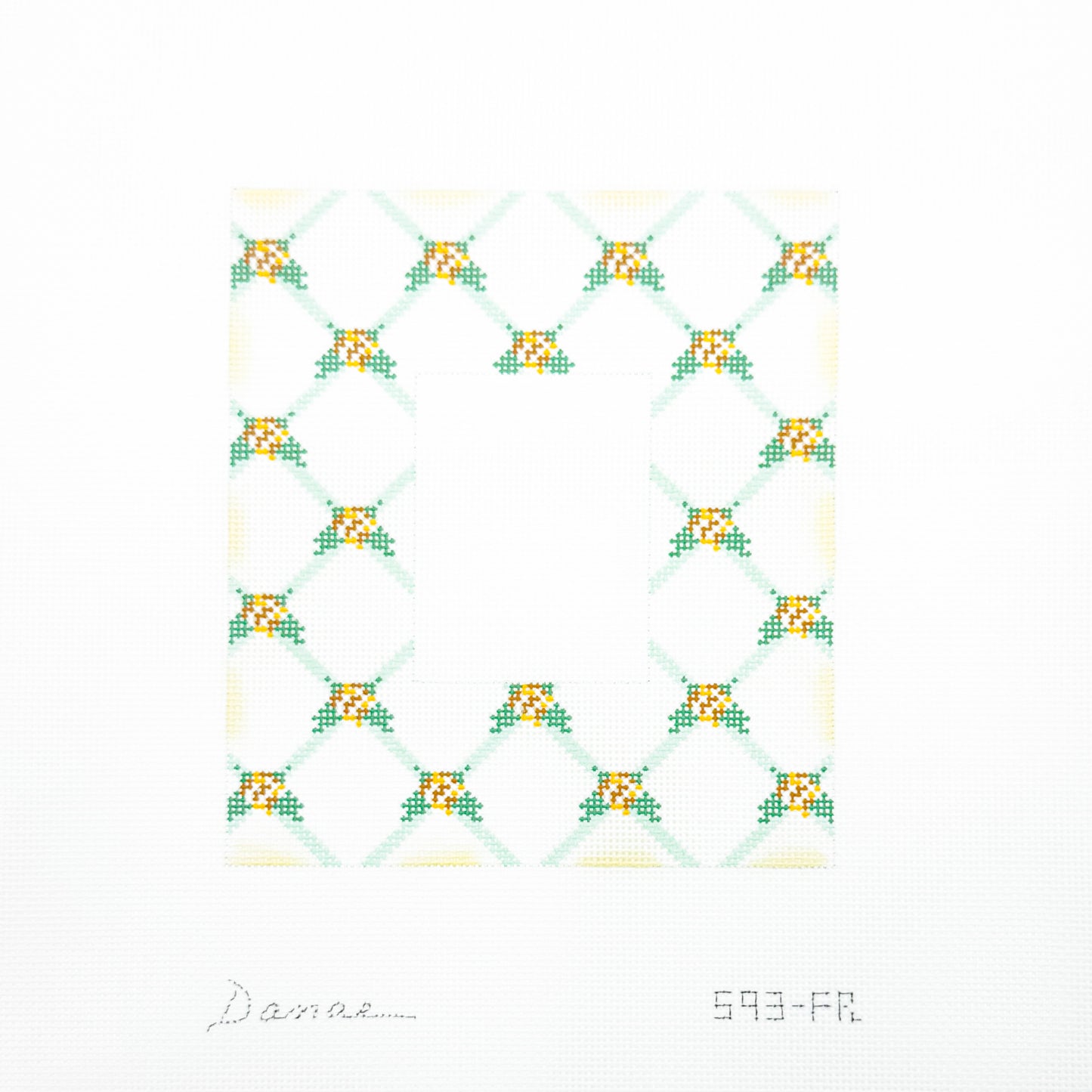 Yellow Floral Lattice Frame