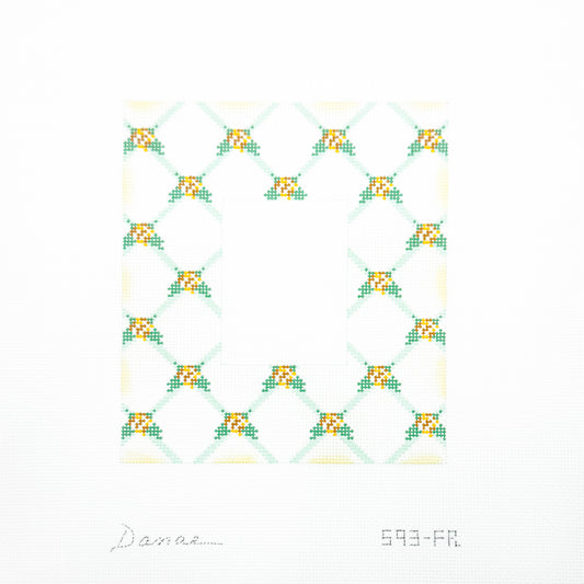 Yellow Floral Lattice Frame