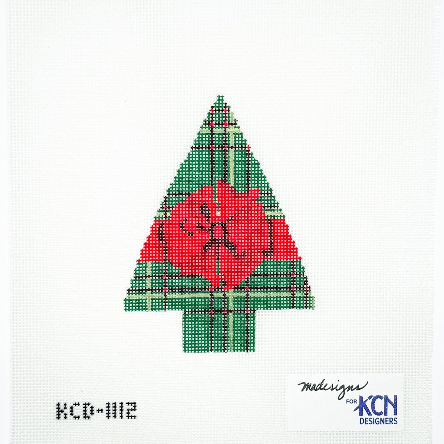 Green Plaid Tree with Red Bow