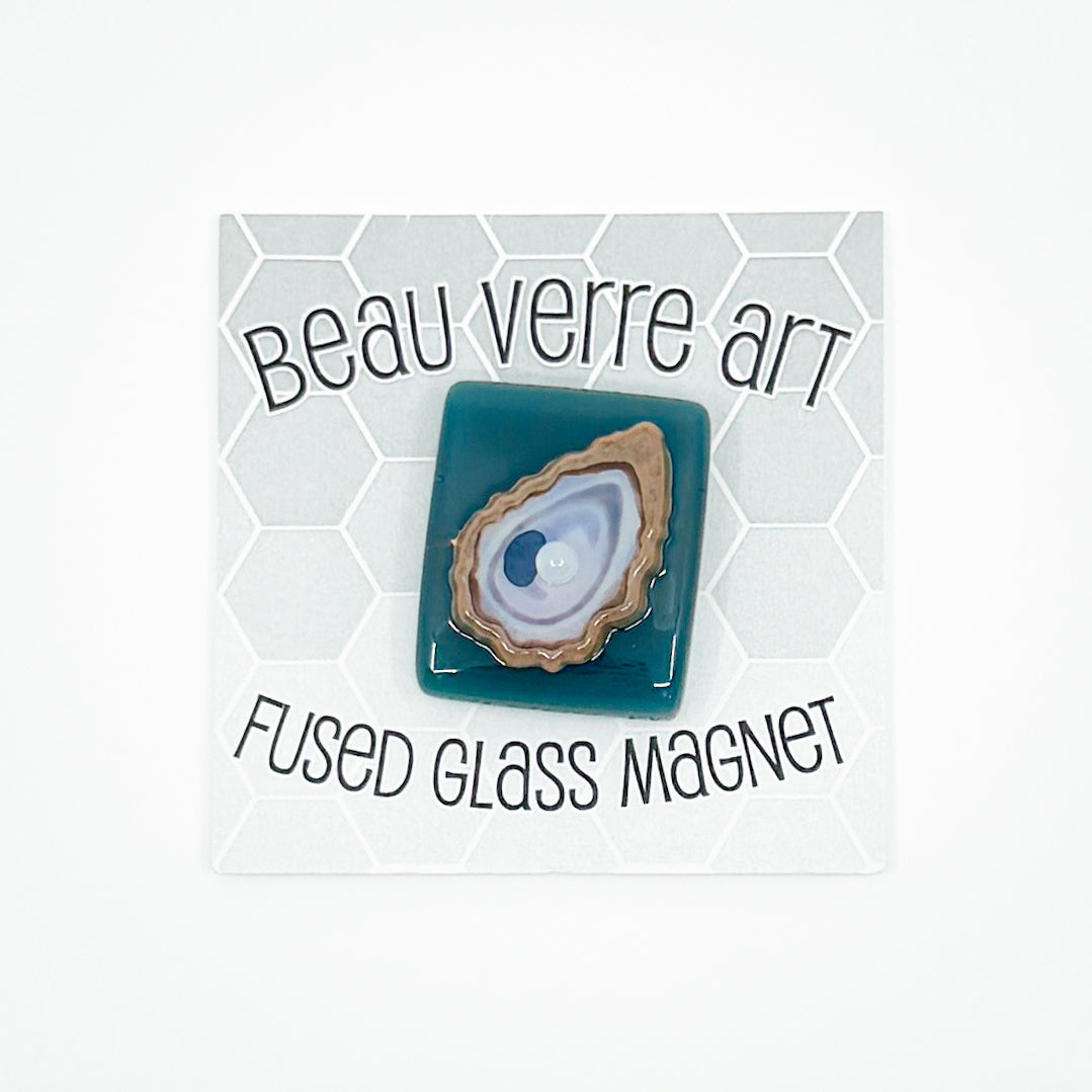 Oyster + Pearl Fused Glass Needle Minder