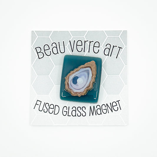 Oyster + Pearl Fused Glass Needle Minder
