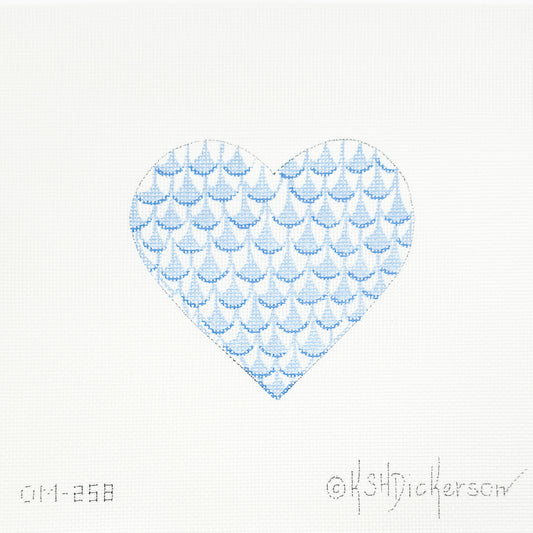Blue Fishnet Heart