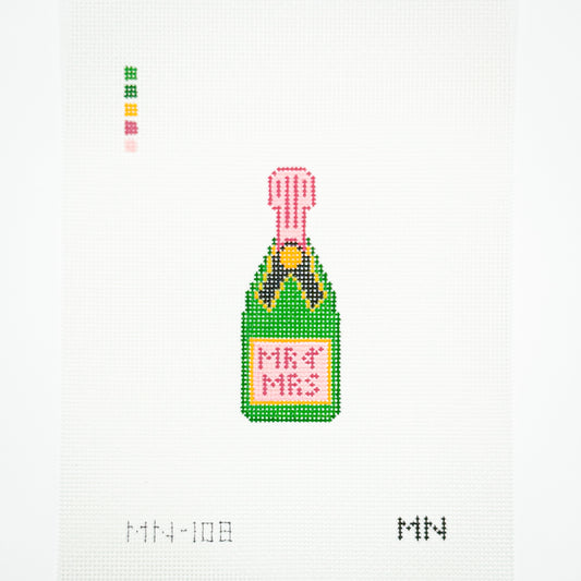 Mr. & Mrs. Mini Champagne Bottle with Pink Label