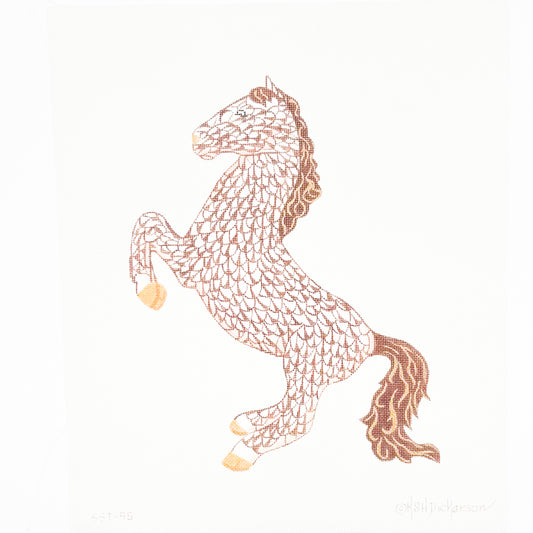 Brown Fishnet Rearing Horse