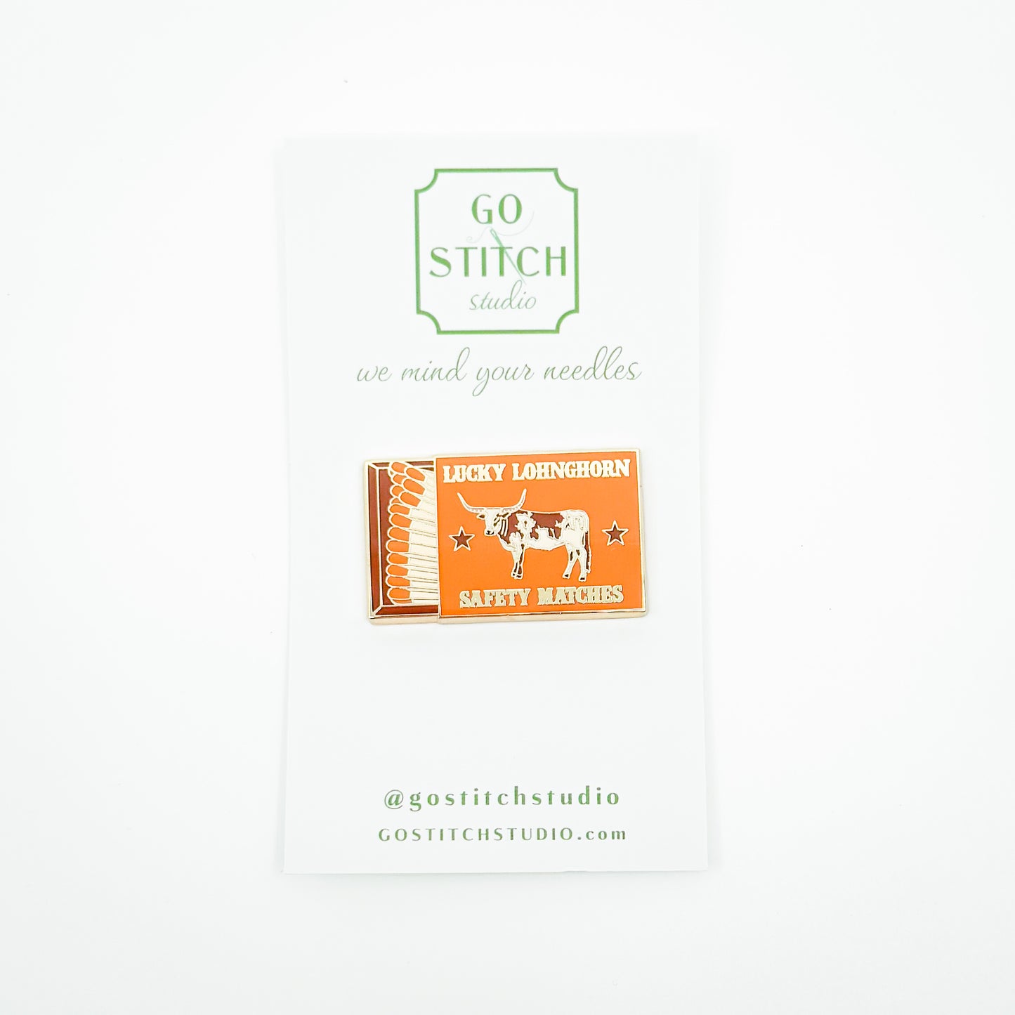 Lucky Longhorn Matchbook Needleminder